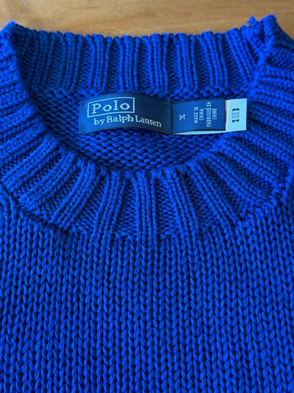 Polo Ralph Lauren Preppy Blue Cotton Crewneck Sweater M (GUC) - Picture 2 of 15